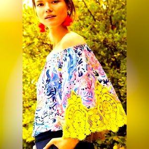 LP  ZAYLEE TOP Multi so Sofishticated off the Shoulder Top Size XXS 19”ptp